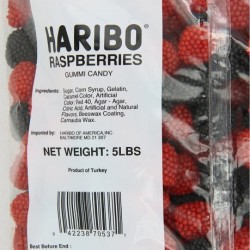 Haribo Gummi Candy, Raspberries, 5-Pound Bag